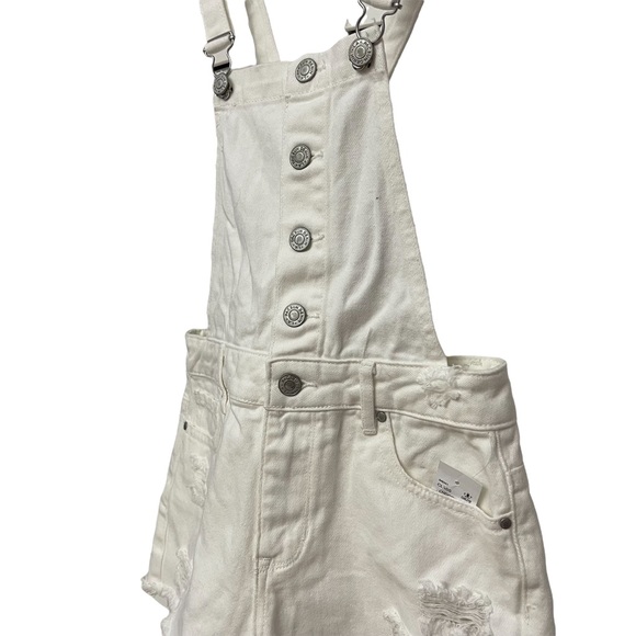 NWT! Pacsun Overall White Denim Short Size 25 - Picture 3 of 9